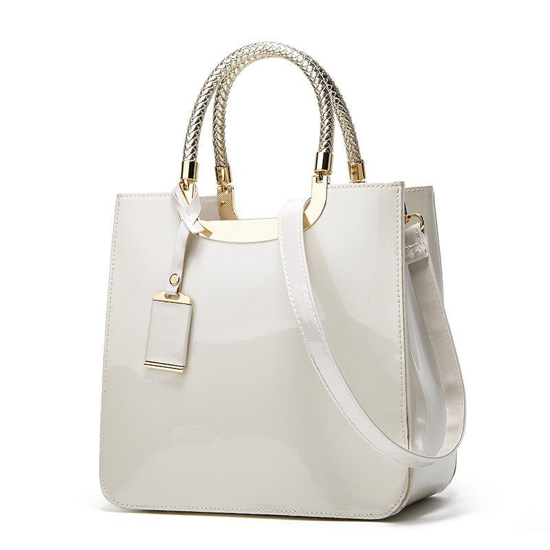 Fashionable Patent Leather Tote Bag for Women