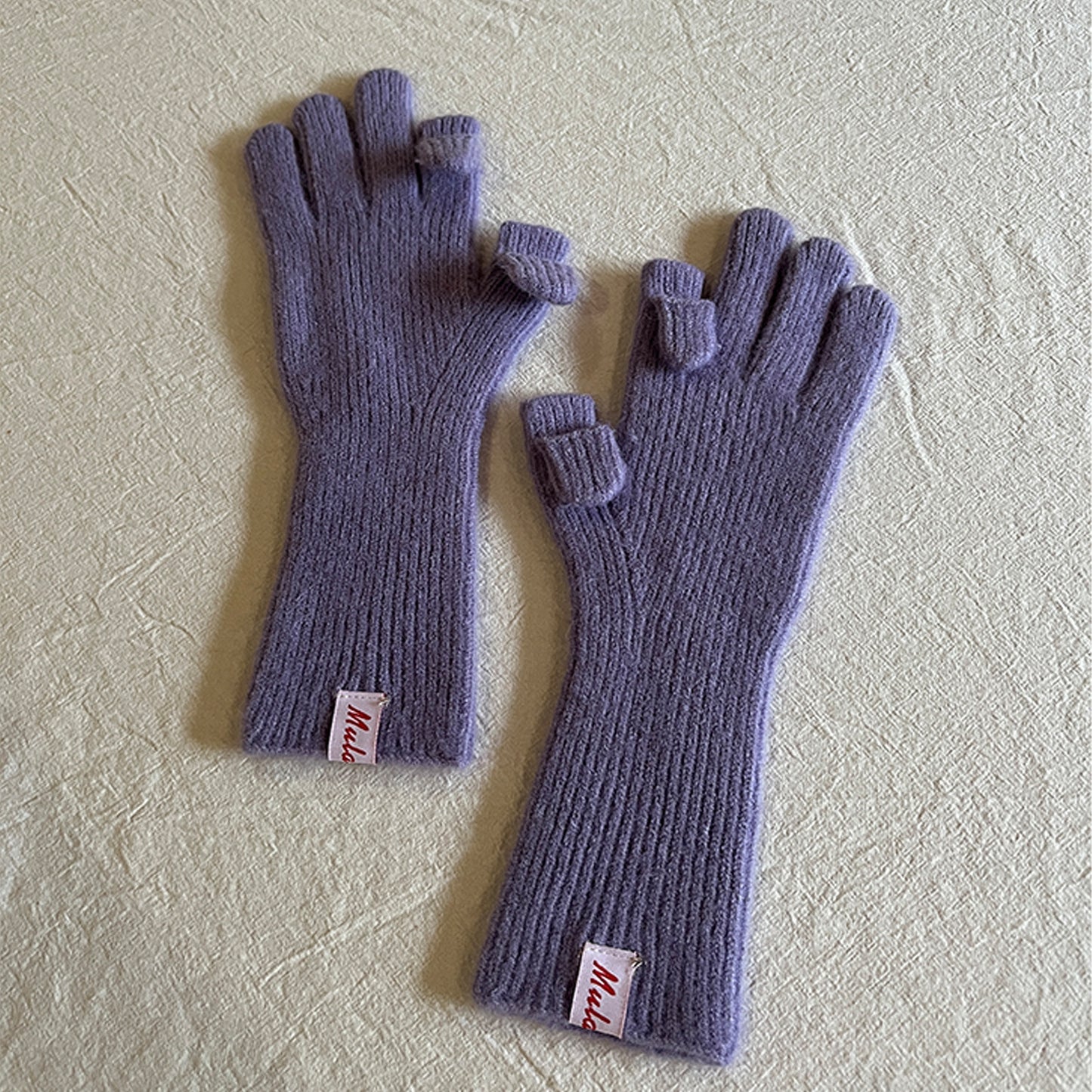 Knitted Wool Fingerless Gloves for Women
