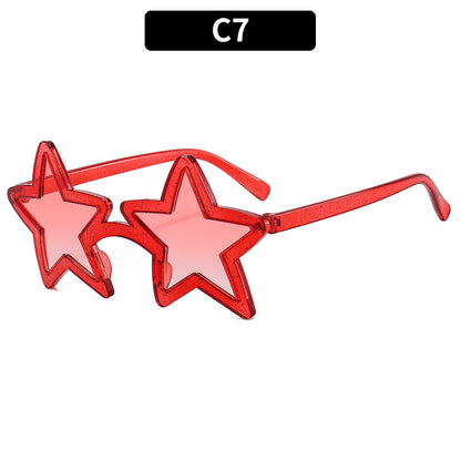 Trendy Colorful Star Shaped Sunglasses for Parties