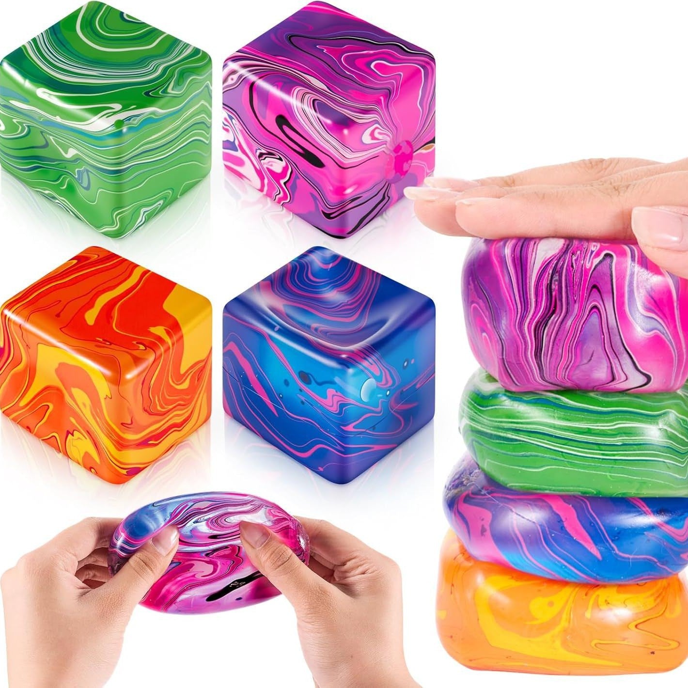 Textured Square Squishy Stress Toy Soft Silicone