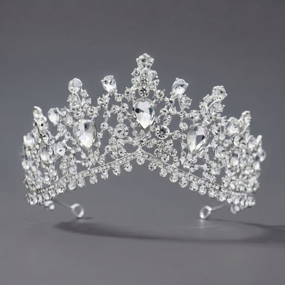 Luxury Rhinestone Princess Crown Headpiece for Birthdays and Weddings