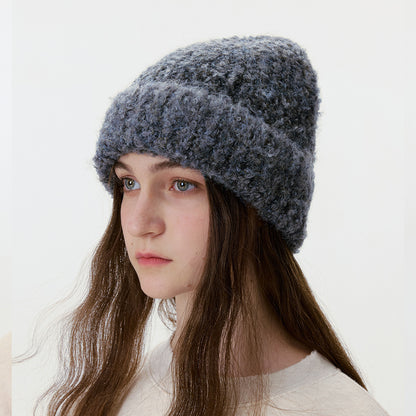 Gradient Wool Blend Knit Beanie for Women Casual Stylish Hat