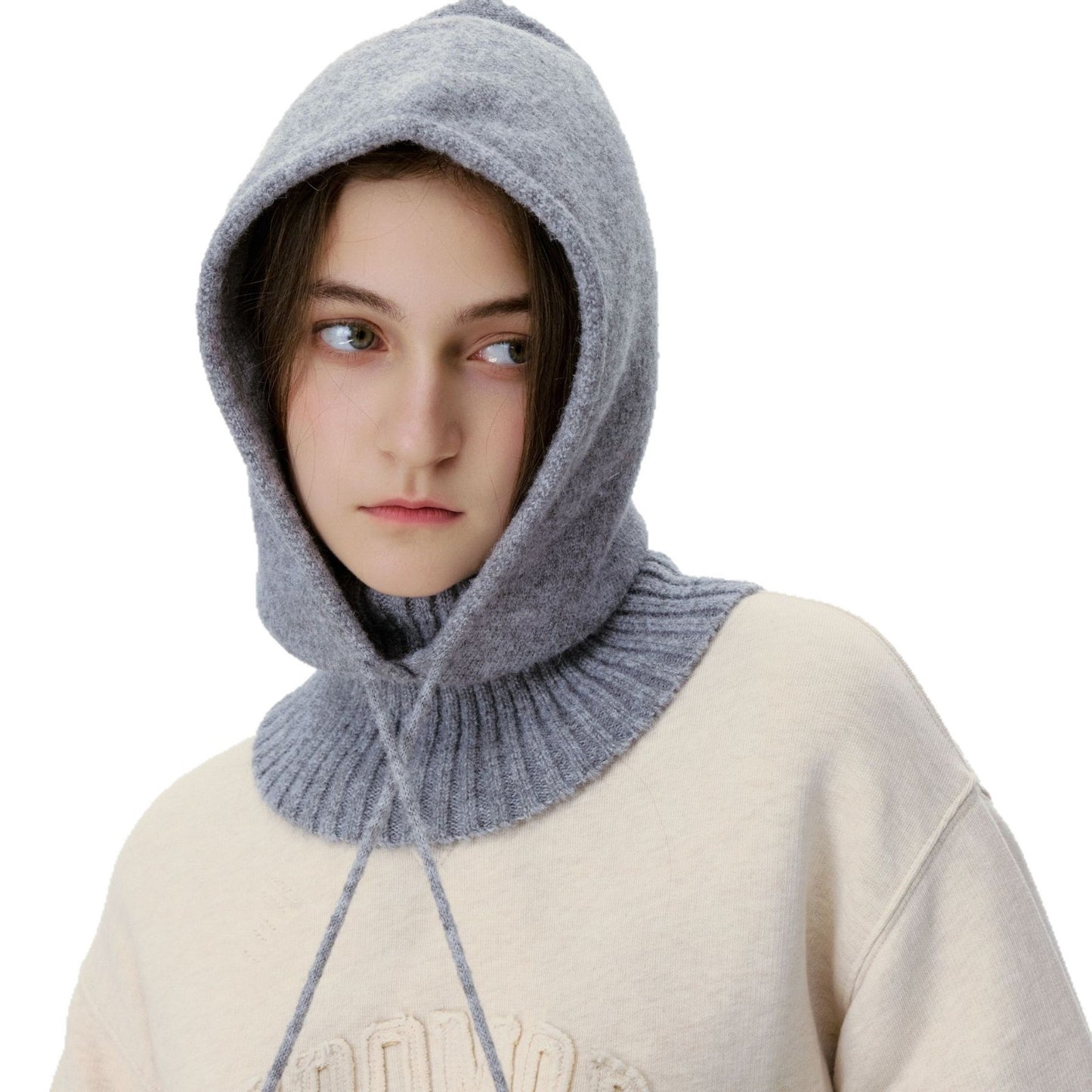 Knitted Warm Ear Protection Hat with Drawstring