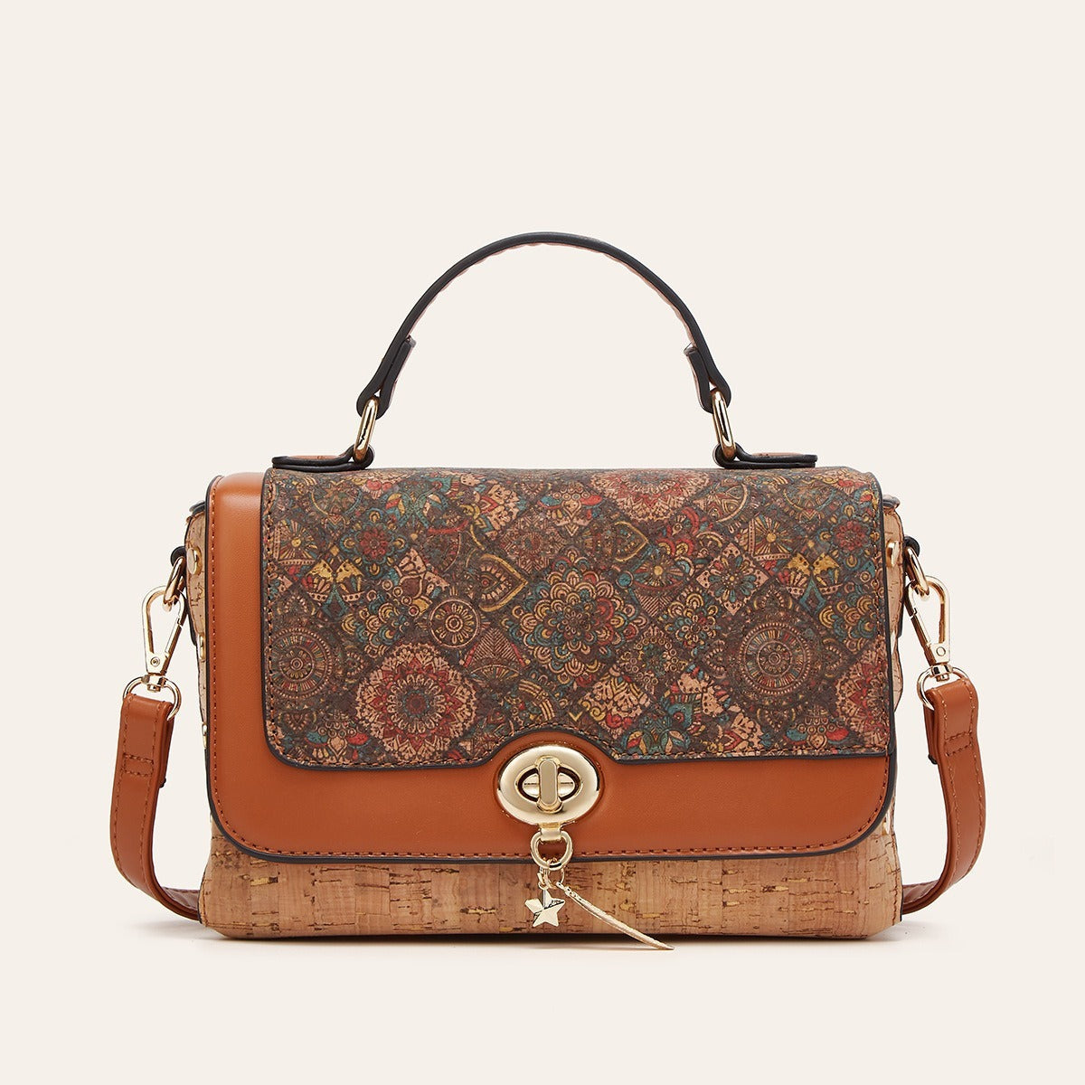 Retro European And American Cork Pattern Handbag