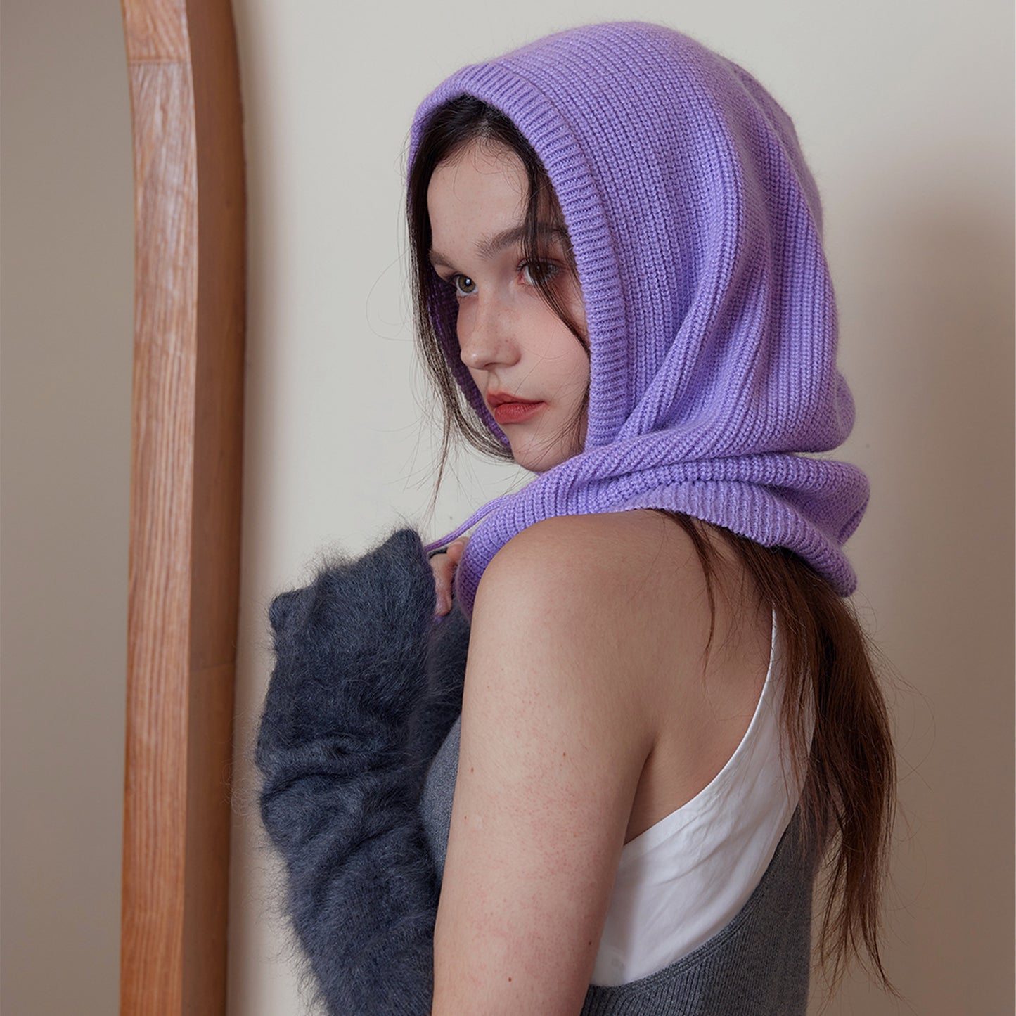 Unisex Knitted Balaclava Hat with Neck Warmer
