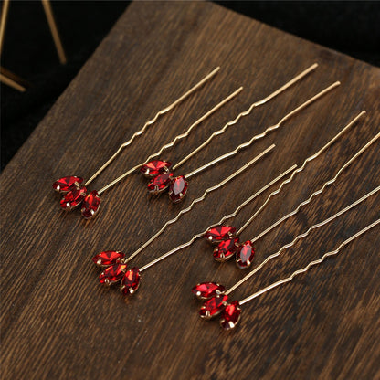 Metallic U Shaped Hair Pin Set of 3 Bridal Hair Accessories