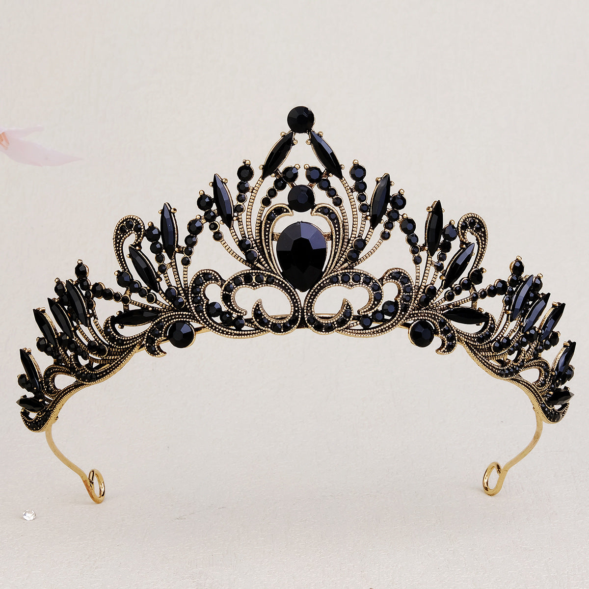 Dark Fantasy Alloy Crown with Rhinestones for Halloween Parties