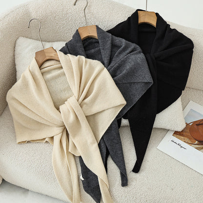 Unisex Versatile Knit Shawl with Sun Protection