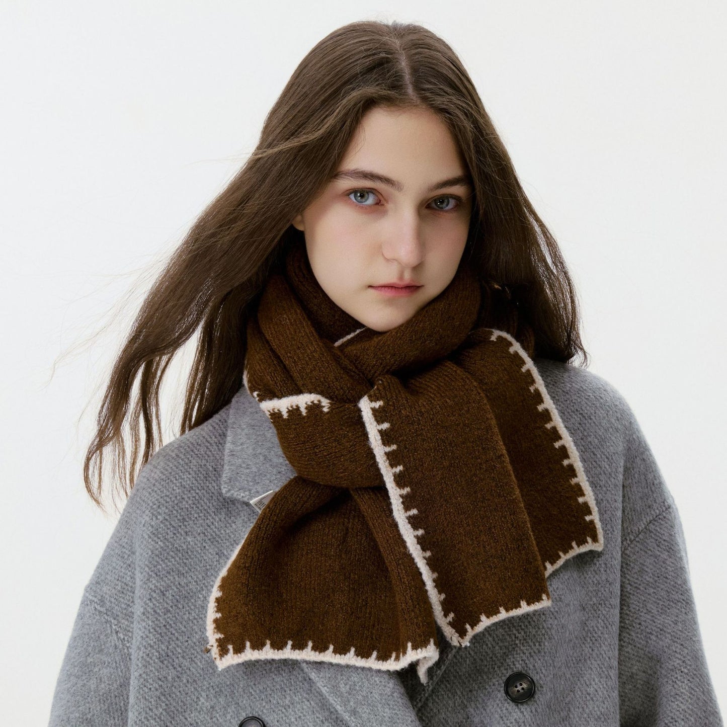 Stylish Knitted Edge Scarf Warm and Soft