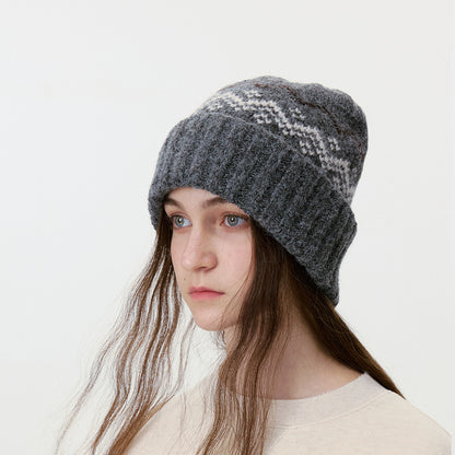 Burgundy Knitted Beanie Soft Warm Winter Hat for Women