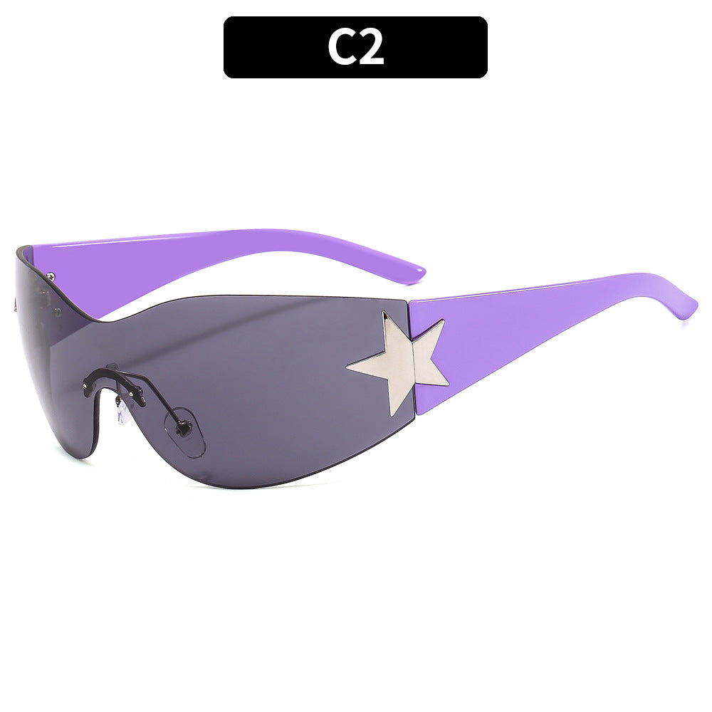 Y2K Star Design Aviator Sunglasses UV400 Protection