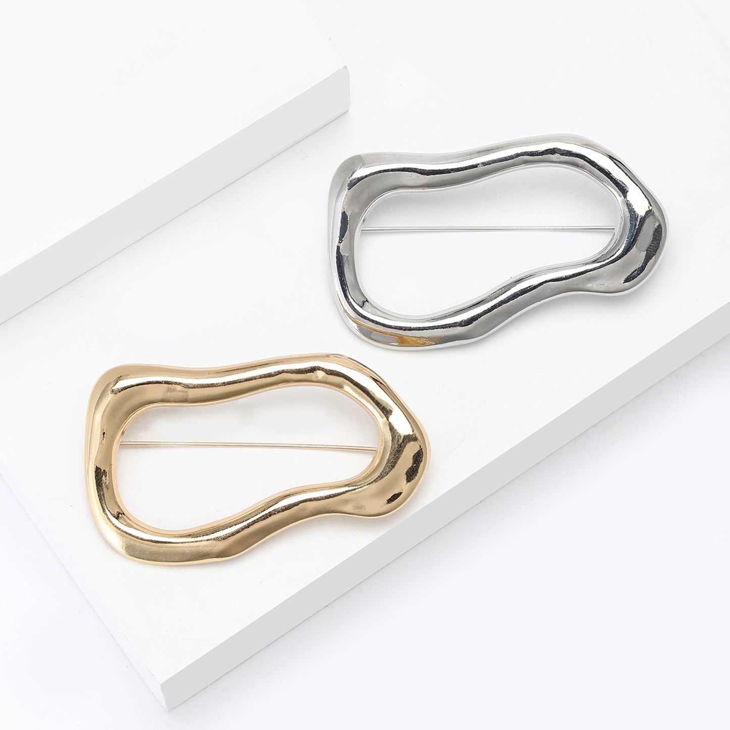 Geometry Shaped Dual-Use Brooch Alloy Pin for Women