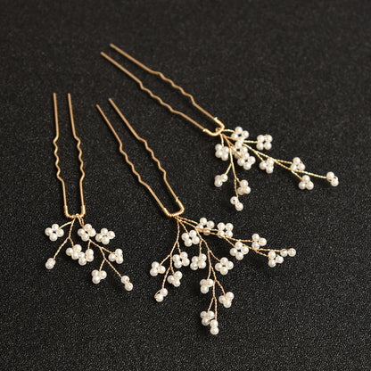 U Shaped Pearl Hair Pins Handmade Wedding Party Accessories