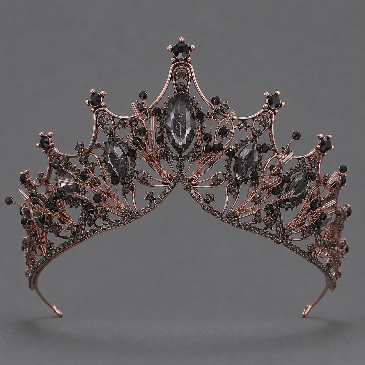 Baroque Style Crystal Crown for Weddings and Parties