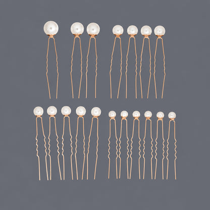 Handcrafted Pearl Hairpins With Rhinestones For Weddings