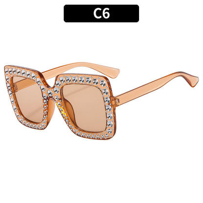 Colorful Gemstone-Embellished Disco Sunglasses Retro Style