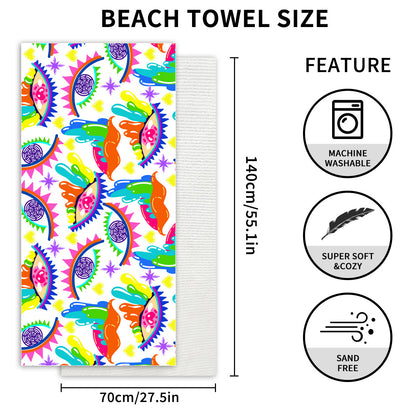 Custom Printed Devil's Eye Beach Towel Microfiber Camping Towel