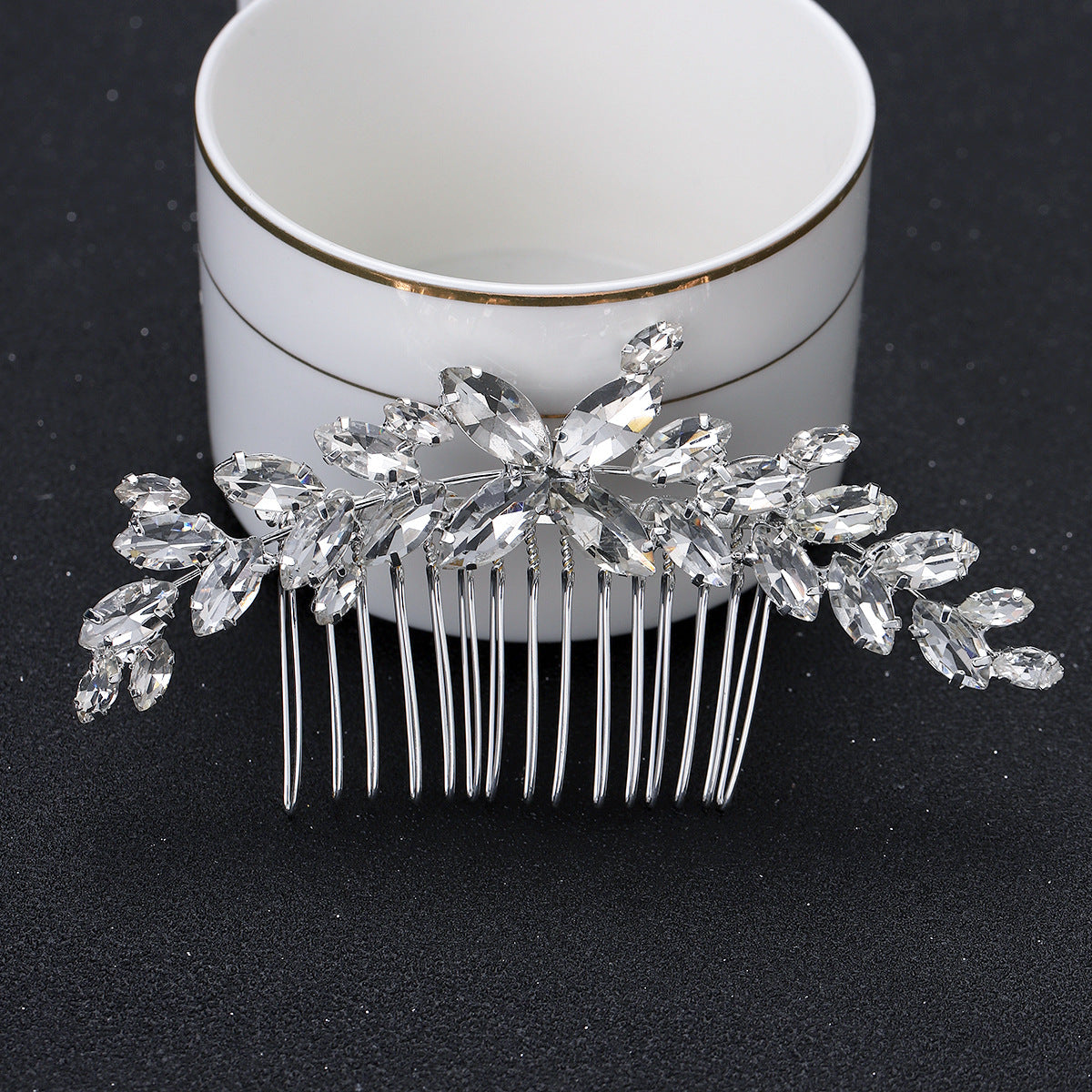 Minimalist Rhinestone Bridal Hair Comb Elegant Hairpiece