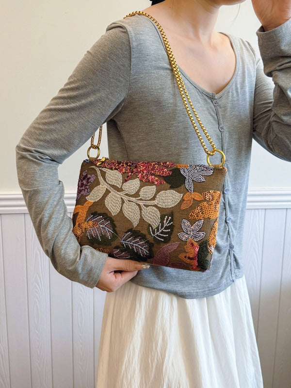Embroidered Sequin Evening Clutch Bags Trendy Retro Style