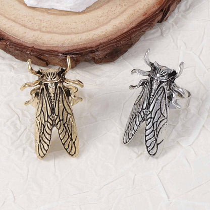 Adjustable Open Ring Cicada Ladybug Alloy Casual