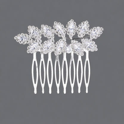 Vintage Floral Zircon Hair Comb Elegant Bridal Headpiece