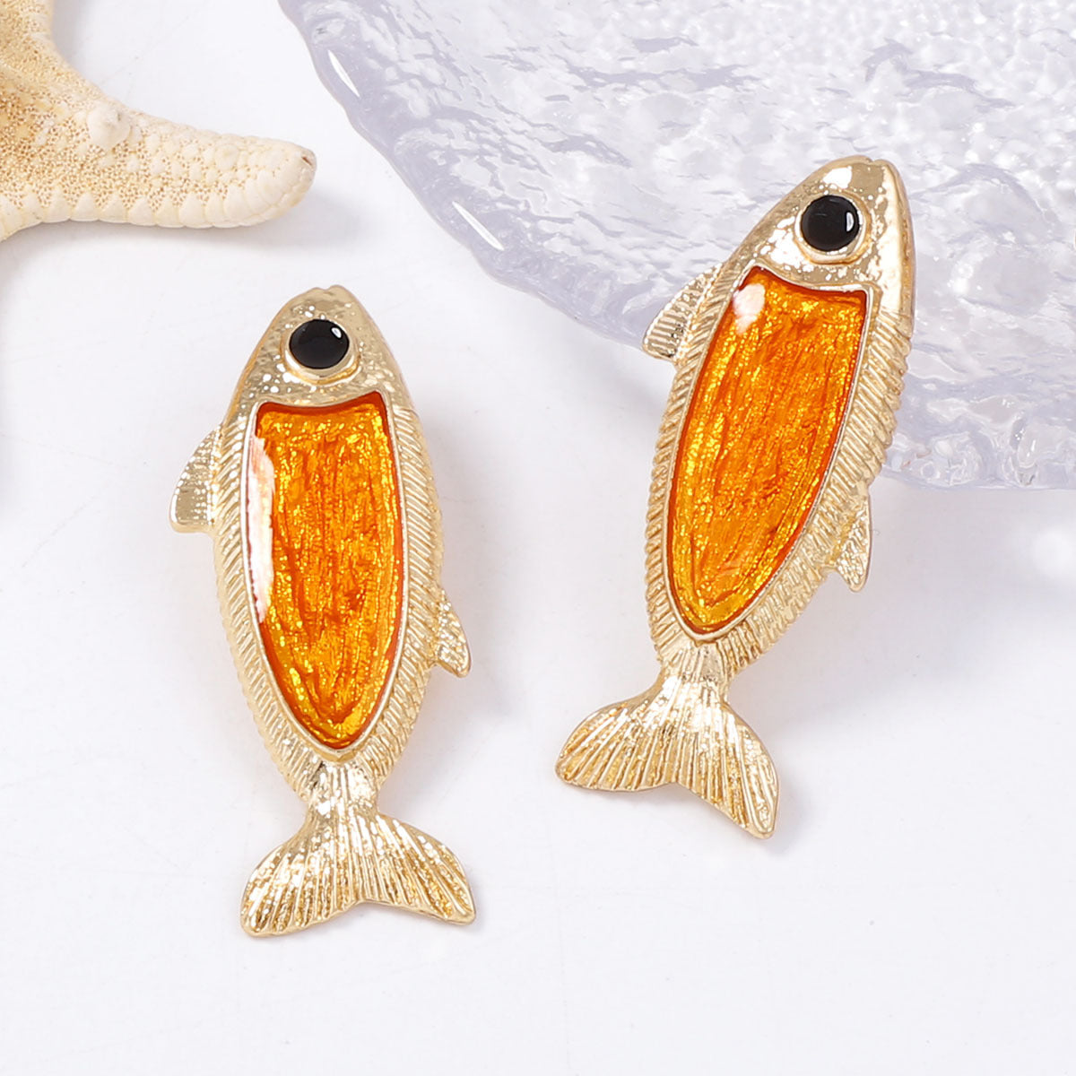 Stud Earrings Koi Fish Alloy Vintage Chic Everyday