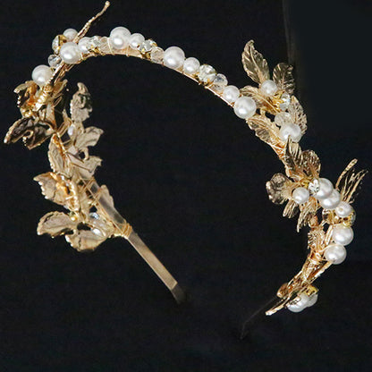 Baroque Alloy Leaf Hairband Bridal Hair Accessory