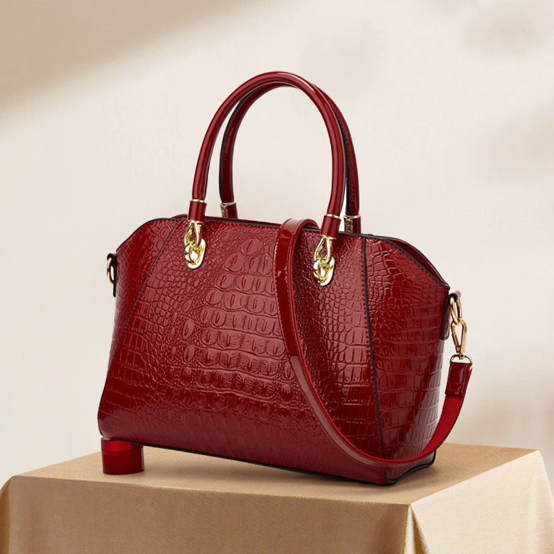 Fashionable Crocodile Pattern Tote Bag Women's PU Leather All-Season