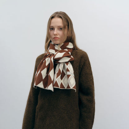 Chic Designer Diamond Woven Scarf for Women - Versatile & Warm