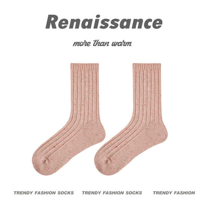 Mid Calf Dotted Combed Cotton Moisture Wicking Socks