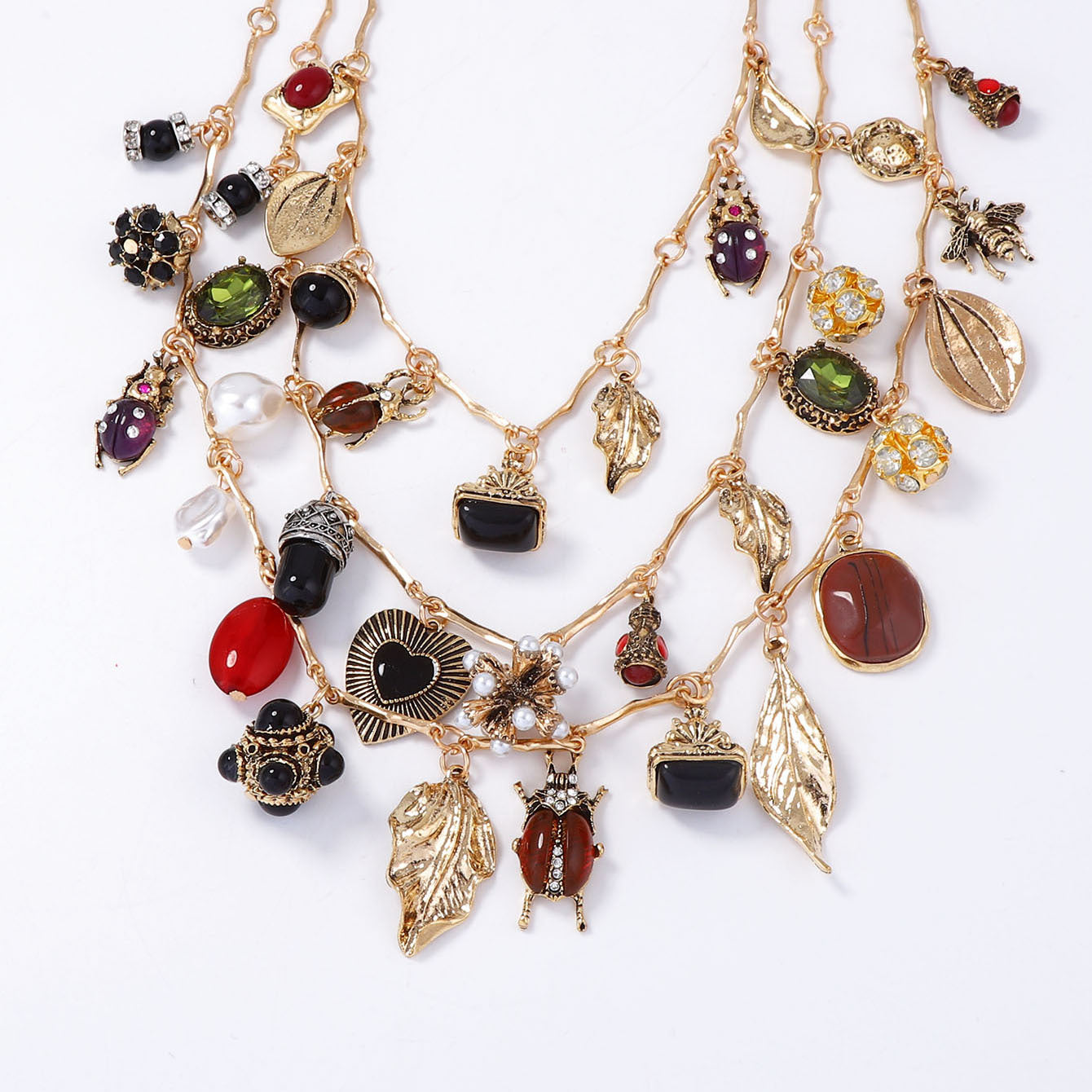Necklace Layered Geometric Pendant Stackable Boho