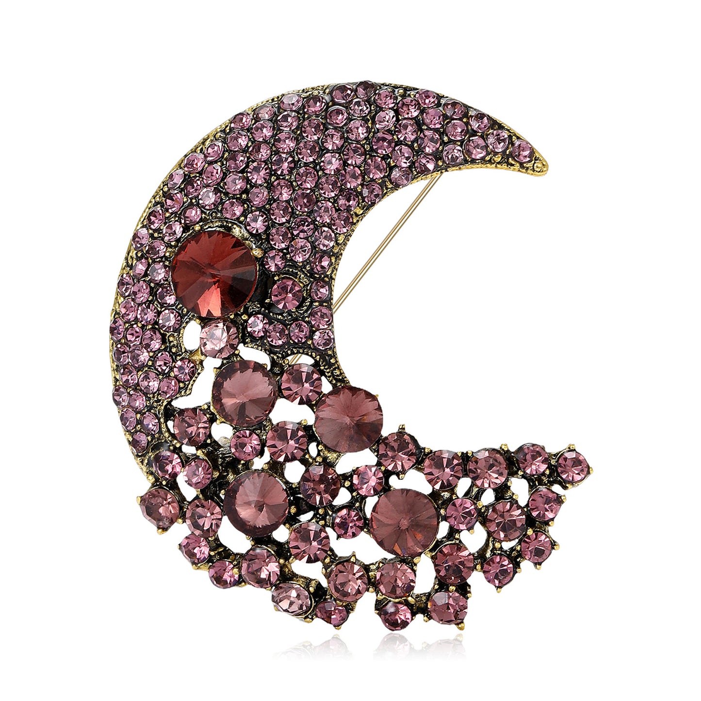 Fashionable Alloy Brooch with Moon Design for Coats and Jackets