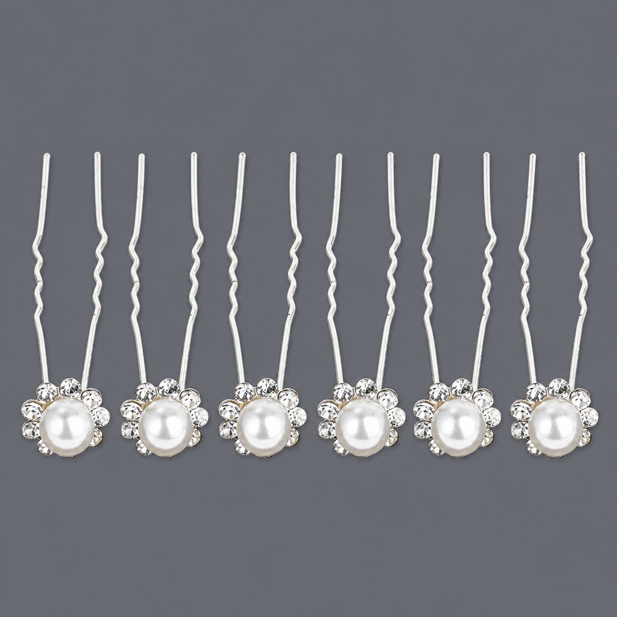 Handcrafted Pearl Hairpins With Rhinestones For Weddings