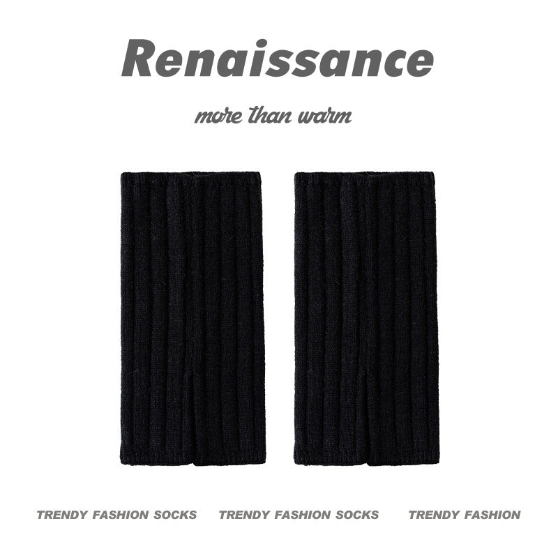 Calf Socks Solid Acrylic Breathable Casual