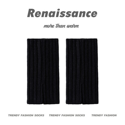 Calf Socks Solid Acrylic Breathable Casual