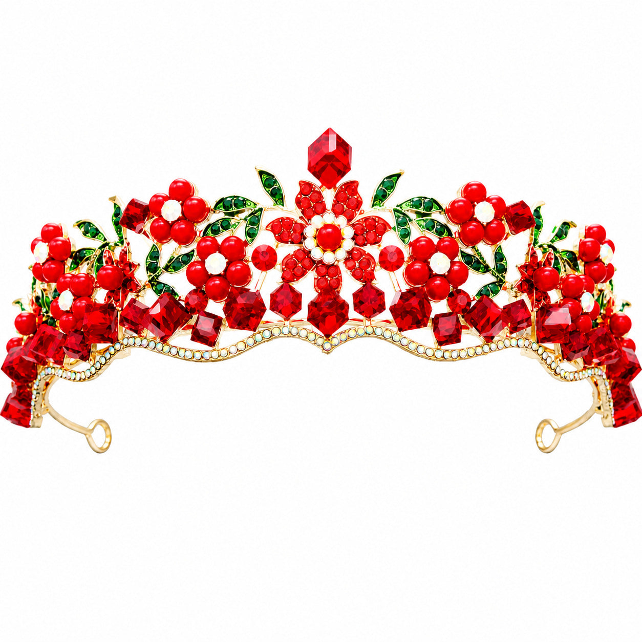 Vintage Floral Crown with Pearls for Bridal Photography