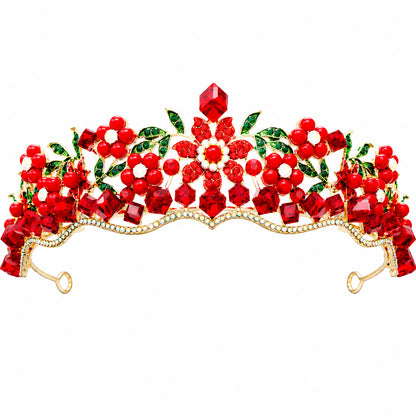 Vintage Floral Crown with Pearls for Bridal Photography