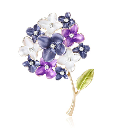 Floral Brooch with Rhinestone Accent - Elegant Women’s Brooch Pin