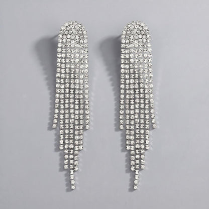 Vintage Floral Alloy Rhinestone Earrings Elegant Daily Drops