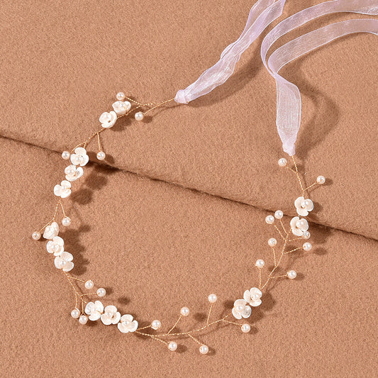 Handmade Pearl Floral Soft Bridal Headband