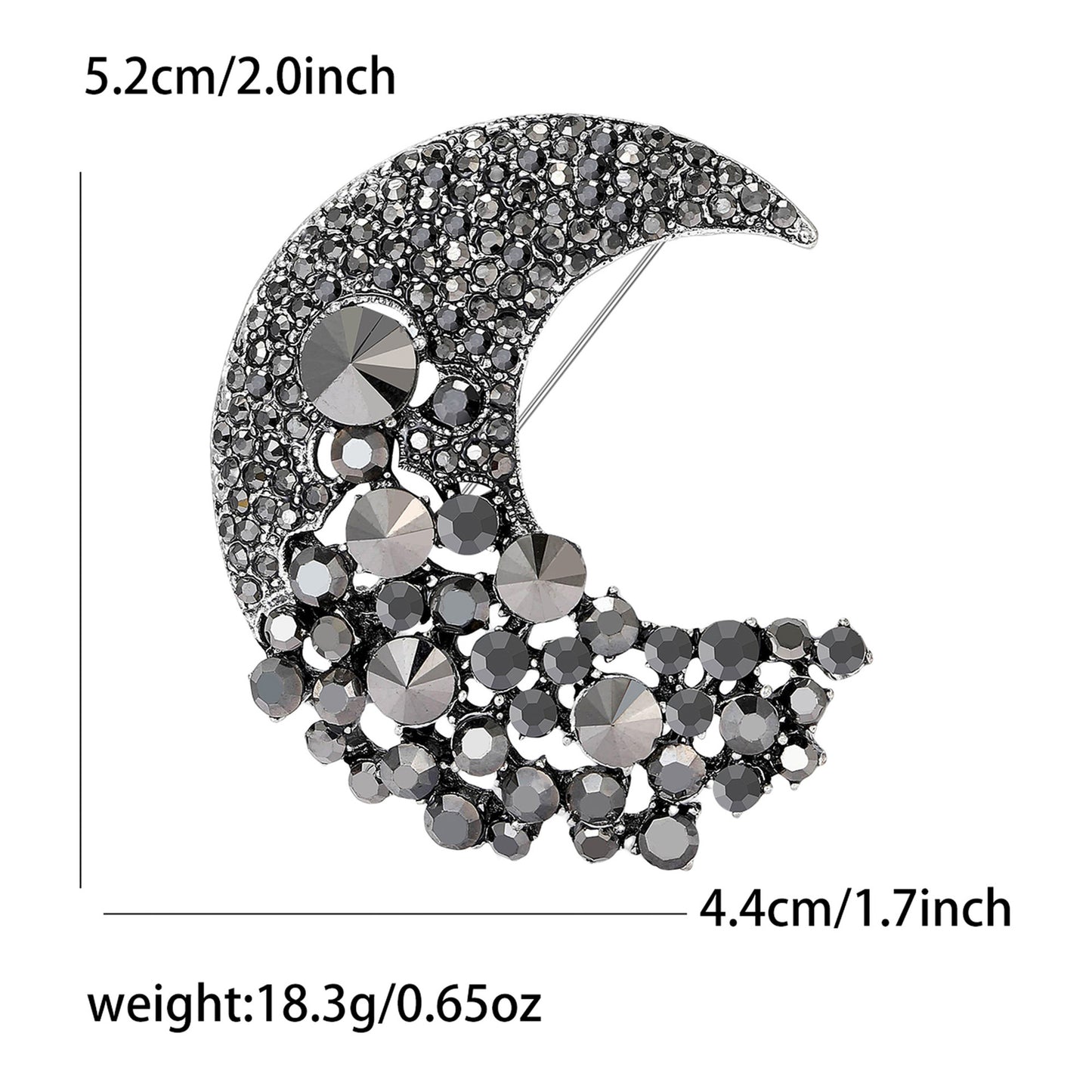 Fashionable Alloy Brooch with Moon Design for Coats and Jackets