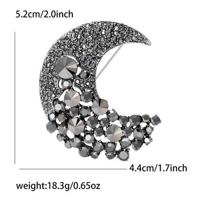 Fashionable Alloy Brooch with Moon Design for Coats and Jackets