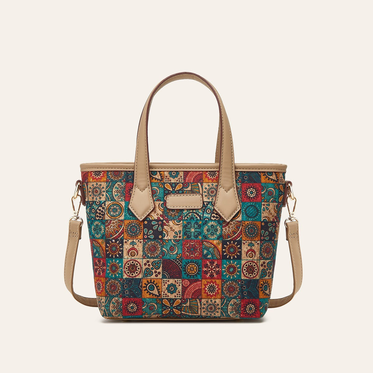 Vintage Ethnic Print Tote Bag Women's Large Capacity Handheld Shoulder Bag