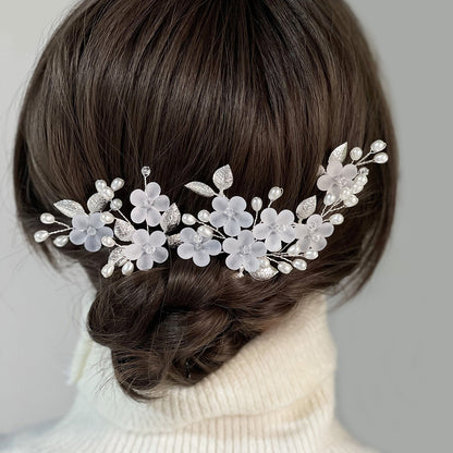 Flower Leaf U Shaped Hair Pins Bridal Hair Accessory