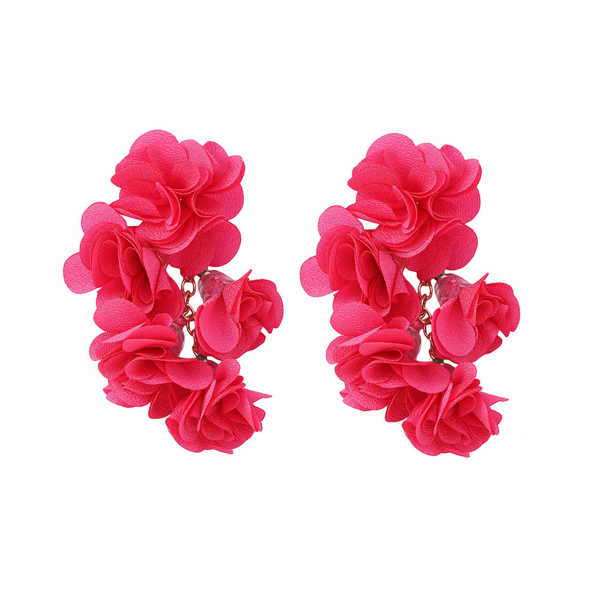 Earrings Bohemian Floral Fabric Chain Lightweight Resort