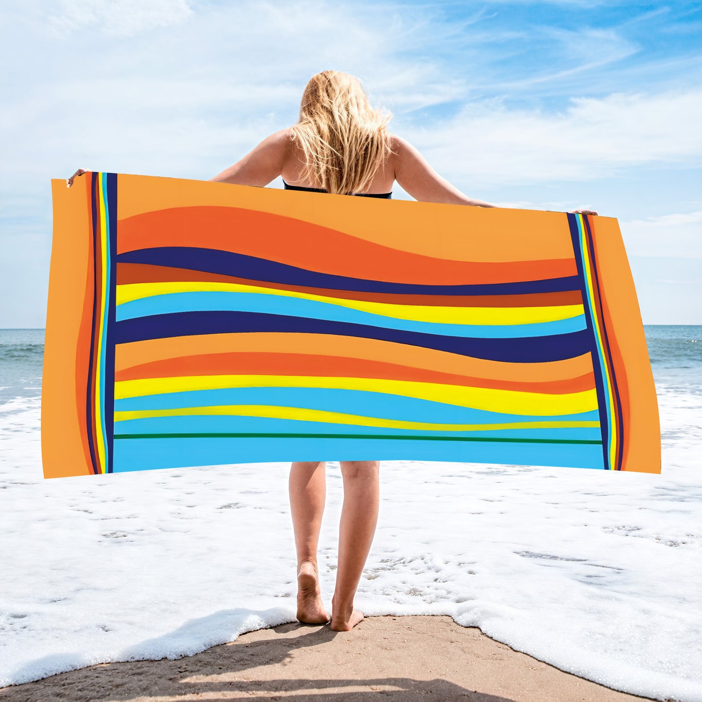 Printed Microfiber Beach Towel Absorbent Bath Towel