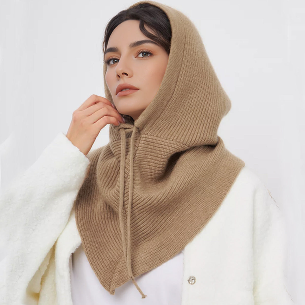 Knitted Balaclava Hoodie Scarf Warm Multifunctional