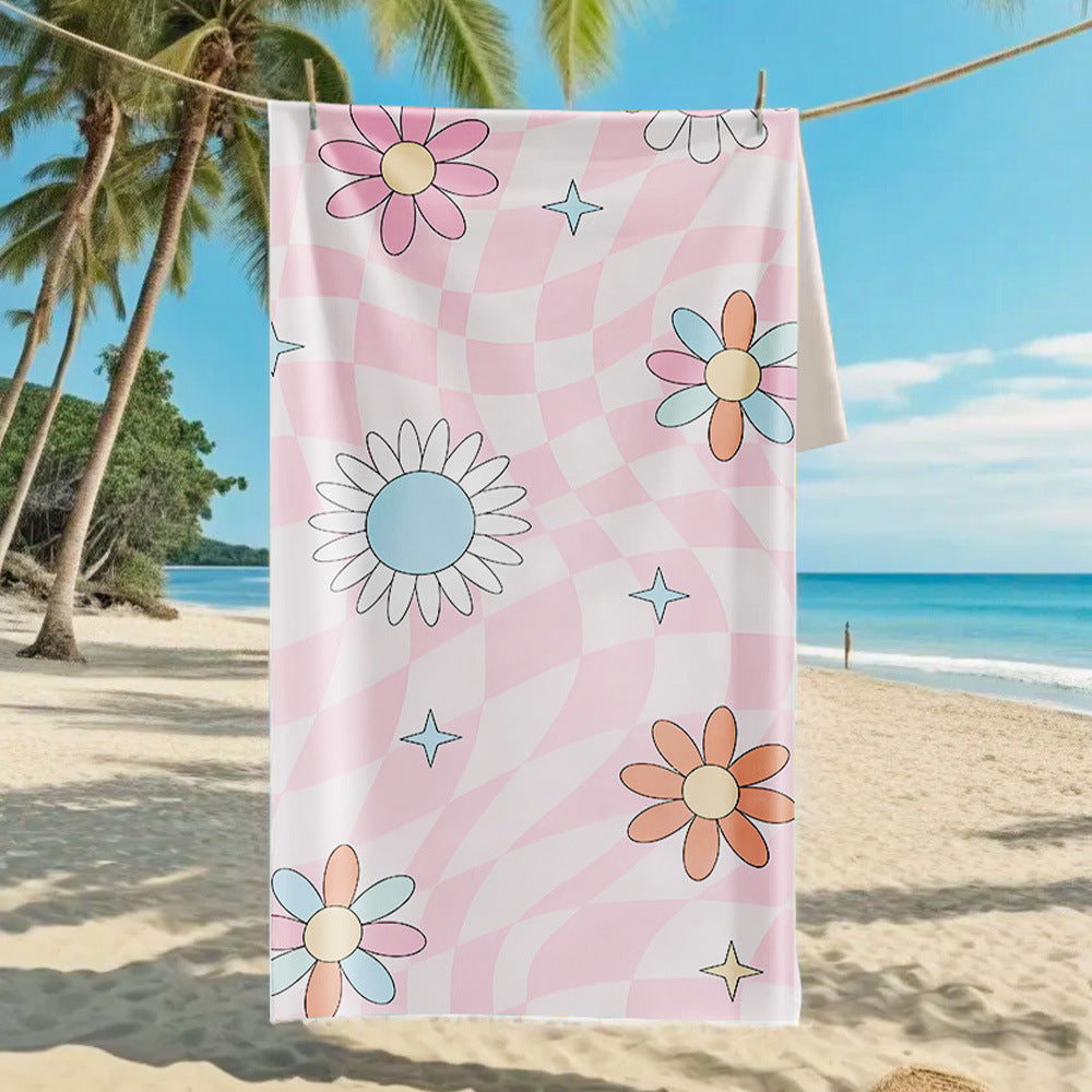 Customizable Turtle Print Beach Towel Ultra-Soft Microfiber Bath Towel