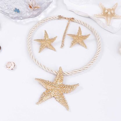 Starfish Pendant Necklace And Studs Ocean Casual