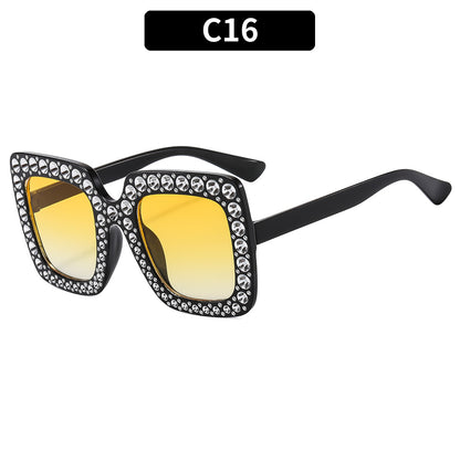 Colorful Gemstone-Embellished Disco Sunglasses Retro Style
